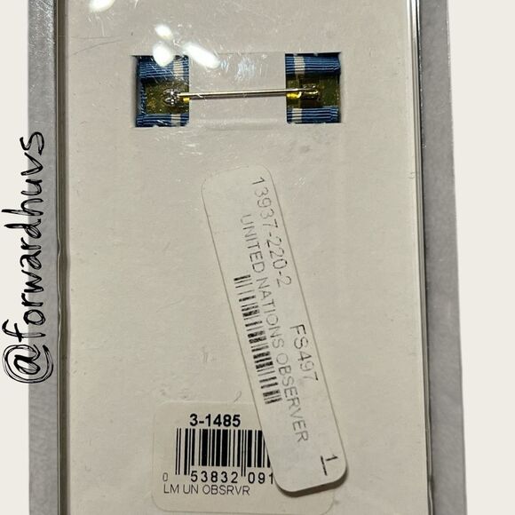 United Nations Observer Pin – Official Issue with Blue/White Ribbon - Picture 4 of 6